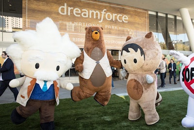Mascots represented different parts of Salesforce’s community.
