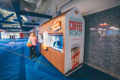 The George R. Brown Convention Center added a new guest amenity in November. The Briggo Robotic Coffee Haus enables guests to buy specialty coffee drinks on demand. Event attendees can order and pay for their cappuccinos, lattes, iced coffees, and more through an app or via a touchscreen at the Coffee Haus and then watch a robotic system make the drinks on site—no barista required.