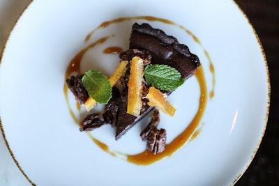 Chocolate Tart, with candied pecans and candied orange