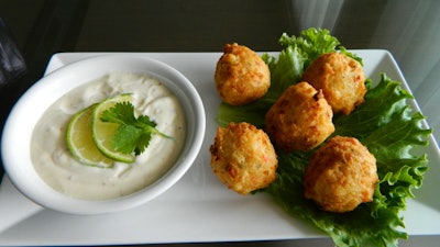 Conch Fritters with Key Lime Mustard Sauce