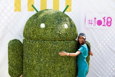 Larger-than-life versions of Bugdroid, the Android mascot, marked certain areas of the event and also provided fun photo ops.