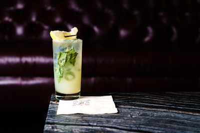 Beauty & Essex’s also serves a mint lemonade mocktail, made with lemon simple syrup, lemon juice, six to eight shredded mint leaves (not strained), and club soda.