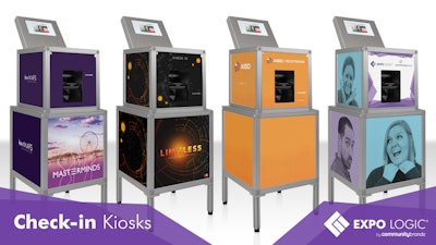 Kiosks can be used as a self-service check-in solution and can be branded.