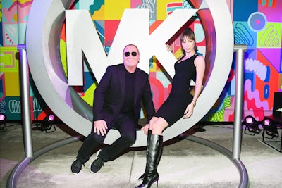Kors and Hadid held court inside the Dolby SoHo showroom on Broadway, where the designer celebrated his new campaign face in high-tech fashion. Here, the duo welcomed guests to an MK playground of a seesaw and giant logo swing on the lower level. Throughout the night, guests were treated to musical entertainment via DJ Francois K and the Dolby DJ Lab.