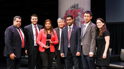 HSBC branch employees pose for a picture after receiving the Delighting Our Customer award