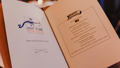 Post-tour lunches and dinners are hosted by New York sports personalities at Keens Steakhouse