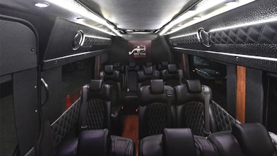 Tour vehicles feature luxury seating, multimedia components including video projection and rear storage space