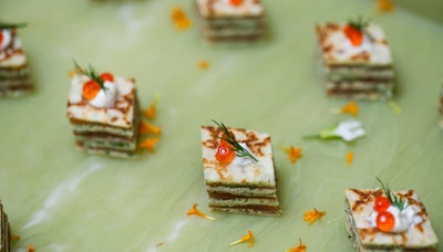 Napoleon of Smoked Salmon and Fresh Dill