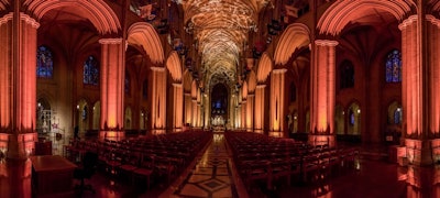 National Cathedral with Rose and Amber Hues
