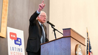 Senator Bernie Sanders speaks at the Latino Victory Fund 2nd Annual Political Summit in Washington DC