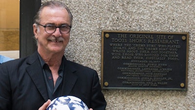 Soccer great Shep Messing enjoys a stop at the former site of Toots Shor's restaurant