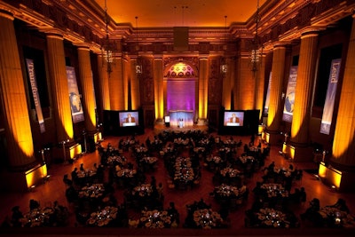 Uplighting at the Andrew Mellon Auditorium