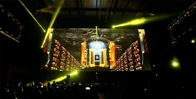 A show package for Dewalt with large LED screen projections