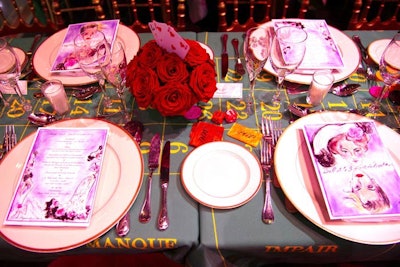 In March 2013, Lagerfeld designed the Bal de la Rose du Rocher, a fund-raiser for the Foundation Princesse Grace, which took place at the Salle des Etoiles in Monte Carlo. Inspired by the casino at Monaco's famous Hôtel Hermitage, the tables were draped in cotton sateen with a game-table print, topped with dice and custom gaming chips.
