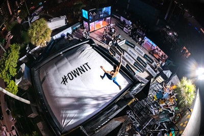 Following its February launch of “Pledge World” campaign, the e-cigarette and vape brand Blu encouraged festivalgoers to “#ownit” and take a freefall “Pledge Jump” with intention. The company also offered onsite tattoos and product samples to registered guests.