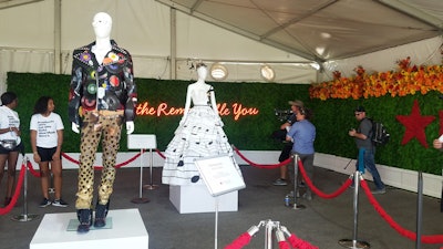 Custom Mannequin Display and Lit Flower Hedge Walls