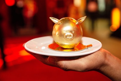 Dessert carts served Chinese pastries and other treats inspired by the Year of the Pig.