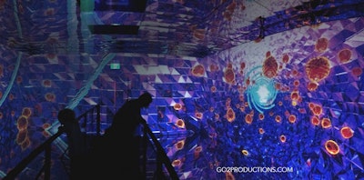 Dynamic animations and images at Mirage, the immersive projection mapping experience