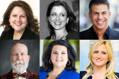 BizBash Hall of Fame inductees are (top row): Cindy Tenner; Ellie Winkleman; Michael Cerbelli; and (bottom row): David Beahm and Jeanne Weintraub, along with rising star honoree Ashley Strachovsky.