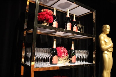 Piper-Heidsieck champagne will be served for the fifth year. The brand's limited-edition bottle has a red and gold label to tie into the theme. Francis Ford Coppola Winery and Tequila Don Julio will also be serving at the event; overall, an estimated 13,000 glasses will be used for beverages at this year's event.