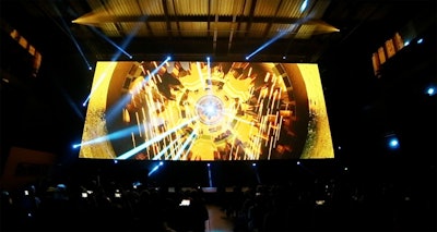 Large LED screen projection mapping for a Dewalt event