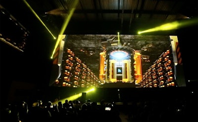 Large LED screen projection mapping for Dewalt