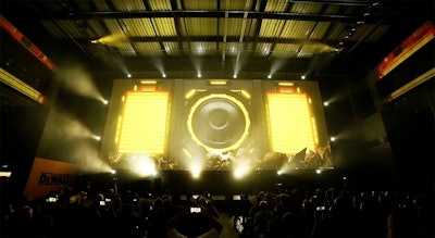 Large LED screen projection mapping for Dewalt's launch event