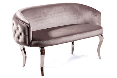 Gray Marion loveseat, price upon request, available in the Mid-Atlantic and New England region from High Style Rentals