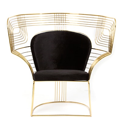 Carter wire chair, price upon request, available in the Mid-Atlantic and New England region from High Style Rentals