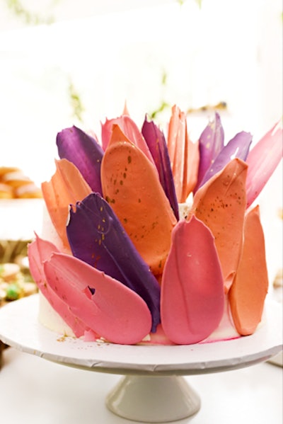 Another colorful cake resembled flower petals.