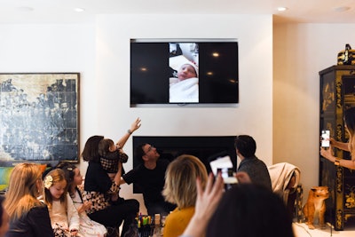 Many of the guests didn't know that Luca had given birth until she video-chatted into the shower to introduce the baby. 'It was a really special and fun moment,' she remembered.