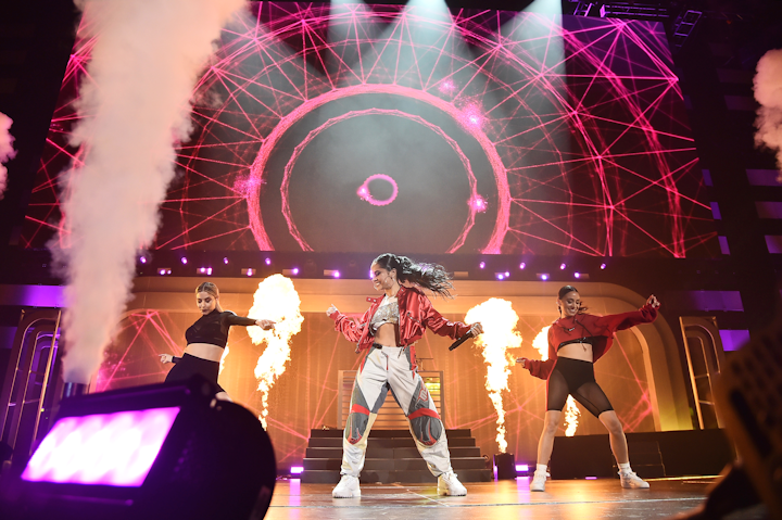 Up from #11 Latin pop’s biggest players keep the iHeartRadio Fiesta Latina bumping year after year. Pitbull, Nicky Jam, Becky G, Steve Aoki, Nacho, and Farruko performed at 2018’s concert inside the AmericanAirlines Arena, and the event honored salsa king Marc Anthony for his work in arts education and Hurricane Maria relief in Puerto Rico. Next: November 2019