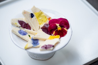 White Chocolate Bark with Edible Flowers