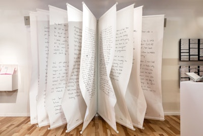 “We wanted to create a multimedia exhibit that felt respectful, but also interesting and artistic,” said Lichtenstein. Installations including a large book were created to preserve the handwriting that made each entry unique.