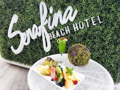 Serafina Beach Hotel in San Juan, Puerto Rico, has a new banquet menu at its restaurant Amare, which includes a healthy twist on the standard mimosa. The green juice mimosa offers a blend of green apple, spinach, cucumber, ginger, apple juice, and a splash of orange juice, topped with prosecco.