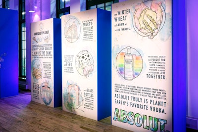 Information about Absolut's campaign was brought to life through illustrations by Dallas-based artist Sunflowerman.