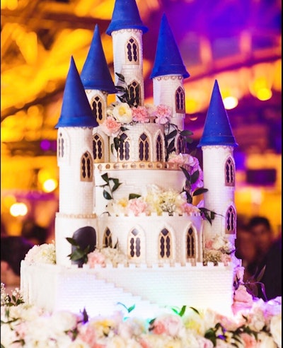 Freed's Bakery in Las Vegas offers custom theme cakes for weddings. Examples include a chocolate Bavarian floating enchanted castle cake, which stood eight feet tall.