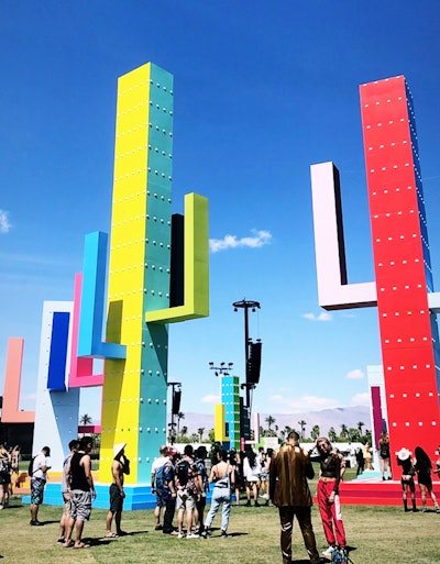 One of the more eye-catching art installations on festival grounds was 'Colossal Cacti' by artist Office Kovacs.