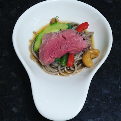 Hors d'oeuvre - Fillet Mignon with Soba Noodle Salad