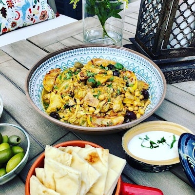 Weekend Evening Garden Party - Moroccan Tagine with Naan and Lebne