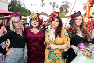 Many guests donned floral crowns at the event.