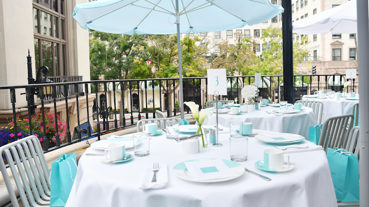 For an early Mother's Day celebration, Tiffany & Co. invited Angelenos to have 'Breakfast at Tiffany's' at the brand's Beverly Hills location. The two-day pop-up breakfast cafe ran from May 4 to 5; all proceeds from the $45-per-head menu went to nonprofit Baby2Baby. The outdoor cafe, which was produced by the brand in-house, used Tiffany & Co.'s blue color-block tableware.