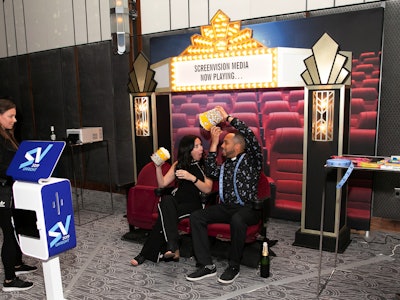 The event featured custom photo booths where guests could create cinema-inspired GIFs.