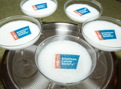 Other specialty cocktails featured the American Cancer Society's logo rendered in foam.