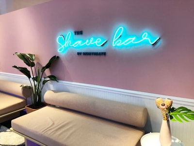 The Shave Bar by Skintimate offered visitors free shaves in a bright spa-meets-bar setting.