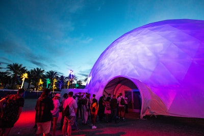 HP's 11,000-square-foot Antartic Dome at Coachella was billed as the largest temporary geodesic projection dome in the world.