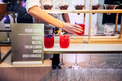 Guests could order hibiscus-infused tequila drinks at a pour-over station from Twist by Pinch at Swedish banking company Klarna’s first U.S. event, held in January at Michelson Studio in New York. Read more: What Cold? How Three Brands Got Event Guests to Brave the Polar Vortex