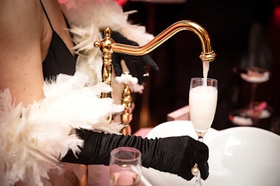 In January, at an event in New York for British beauty brand Soap & Glory, champagne flowed from a custom champagne tap built into a vintage sink. Read more: Champagne Flowed From a Vintage Sink at This Beauty Event