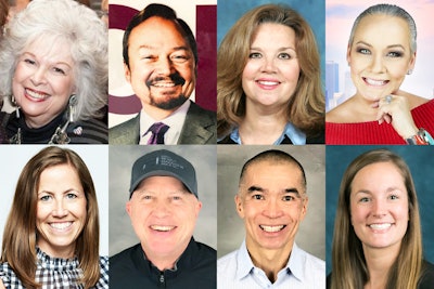 New BizBash Hall of Fame inductees are (top row): Barbara Lee Cohen; Jack Luft; Karen Malone; Candace Collins Jordan; and (bottom row): Lori Adlesick, Carey Pinkowski, and Michael Nishi, along with rising star honoree Morgan Bucciferro.