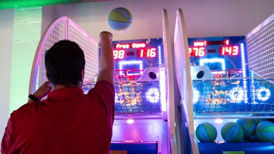 Arcade Hoops is a real LED basketball arcade experience with a moving hopp that gives guests an extra challenge!